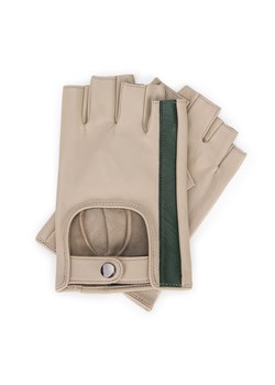 Damskie rękawiczki skórzane bez palców z ozdobnym paskiem beżowo-zielony ze sklepu WITTCHEN w kategorii Rękawiczki damskie - zdjęcie 162743003
