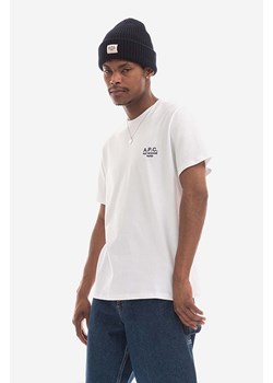A.P.C. t-shirt bawełniany Raymond kolor biały gładki COEZC.H26840-WHITE ze sklepu PRM w kategorii T-shirty męskie - zdjęcie 162743382