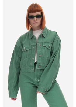 KSUBI kurtka jeansowa Cropped damska kolor zielony przejściowa oversize WPS23JK004-ZIELONY ze sklepu PRM w kategorii Kurtki damskie - zdjęcie 162743403