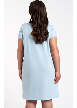 Koszula nocna damska niebieska z krótkim rękawem Arietta, Kolor niebieski, Rozmiar S, Italian Fashion ze sklepu Intymna w kategorii Koszule nocne - zdjęcie 162743463