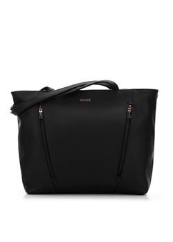 Torebka shopperka z ekoskóry z pionowymi suwakami czarna ze sklepu WITTCHEN w kategorii Torby Shopper bag - zdjęcie 162746632