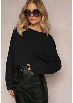 Czarny Klasyczny Sweter z Długim Rękawem Nemiona ze sklepu Renee odzież w kategorii Swetry damskie - zdjęcie 162747843