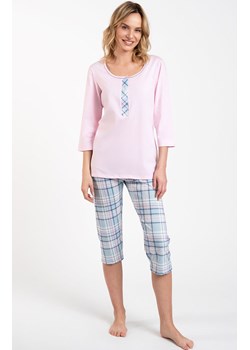 Piżama damska różowa z rękawem i nogawką 3/4 Allison, Kolor różowy, Rozmiar S, Italian Fashion ze sklepu Intymna w kategorii Piżamy damskie - zdjęcie 162748342