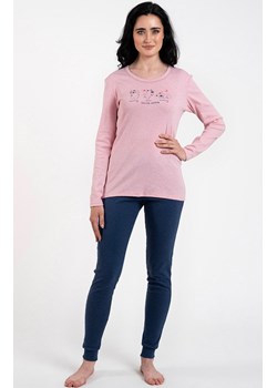 Piżama damska różowo-granatowa na długi rękaw Lita, Kolor różowy melanż, Rozmiar L, Italian Fashion ze sklepu Intymna w kategorii Piżamy damskie - zdjęcie 162748394