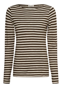Marc O'Polo Damska koszulka z długim rękawem Kobiety Dżersej khaki w paski ze sklepu vangraaf w kategorii Bluzki damskie - zdjęcie 162750593