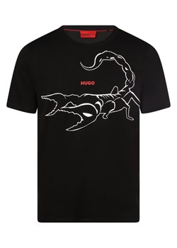 HUGO T-shirt męski Mężczyźni Bawełna czarny nadruk ze sklepu vangraaf w kategorii T-shirty męskie - zdjęcie 162753912
