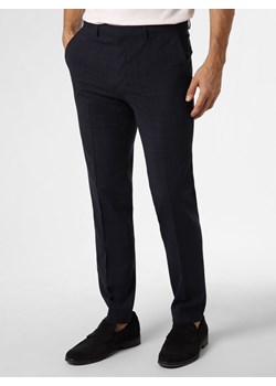 HUGO Męskie spodnie od garnituru modułowego Mężczyźni Super Slim Fit granatowy w kratkę ze sklepu vangraaf w kategorii Spodnie męskie - zdjęcie 162753950