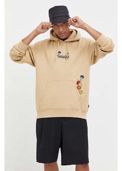 Vans bluza męska kolor beżowy z kapturem z aplikacją ze sklepu ANSWEAR.com w kategorii Bluzy męskie - zdjęcie 162754350