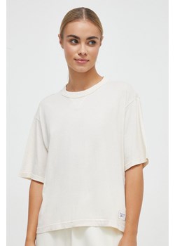 Reebok Classic t-shirt bawełniany kolor beżowy ze sklepu ANSWEAR.com w kategorii Bluzki damskie - zdjęcie 162754910