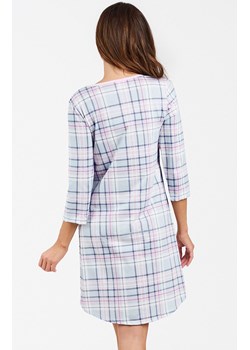 Koszula nocna damska w kratę z rękawem 3/4 Allison, Kolor niebiesko-różowy, Rozmiar XL, Italian Fashion ze sklepu Primodo w kategorii Koszule nocne - zdjęcie 162760254