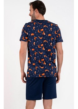 Piżama męska na krótki rękaw i z krótką nogawką Witalis, Kolor granatowy-wzór, Rozmiar M, Italian Fashion ze sklepu Primodo w kategorii Piżamy męskie - zdjęcie 162760300