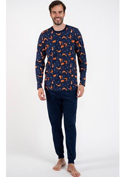 Męska piżama na długi rękaw i z długą nogawką Witalis, Kolor granatowy-wzór, Rozmiar M, Italian Fashion ze sklepu Primodo w kategorii Piżamy męskie - zdjęcie 162760302