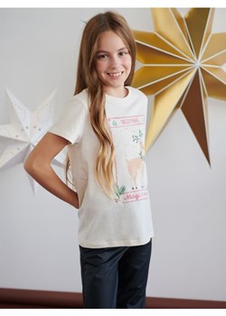 Sinsay - Koszulka z nadrukiem - kremowy ze sklepu Sinsay w kategorii Bluzki dziewczęce - zdjęcie 162771493