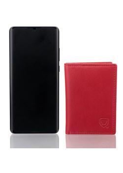 Mały skórzany portfel damski na karty zbliżeniowe RFID z wyciąganym albumem (czerwony) ze sklepu Koruma ID Protection w kategorii Portfele damskie - zdjęcie 162783101
