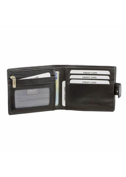 Poziomy skórzany męski portfel RFID na karty zbliżeniowe i monety (czarny) ze sklepu Koruma ID Protection w kategorii Portfele męskie - zdjęcie 162783110
