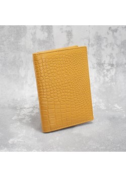 Cienki Skórzany portfel RFID na dowód rejestracyjny do marynarki (Żółty, Croco) ze sklepu Koruma ID Protection w kategorii Portfele męskie - zdjęcie 162783220