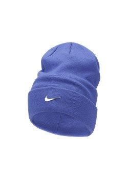 Czapka ze ściągaczem i metalowym logo Swoosh Nike Peak - Fiolet ze sklepu Nike poland w kategorii Czapki zimowe męskie - zdjęcie 162784551