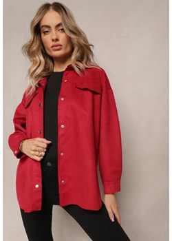 Czerwona Koszula z Klapami Zapinana na Napy Elmanette ze sklepu Renee odzież w kategorii Koszule damskie - zdjęcie 162791553