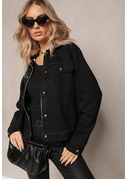 Czarna Koszulowa Kurtka z Kieszeniami na Napy Ginatte ze sklepu Renee odzież w kategorii Kurtki damskie - zdjęcie 162791563