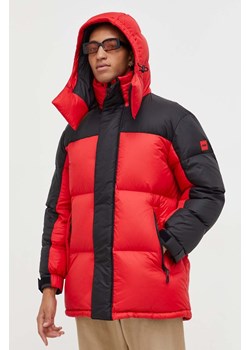 HUGO kurtka puchowa męska kolor czerwony zimowa ze sklepu ANSWEAR.com w kategorii Kurtki męskie - zdjęcie 162793764
