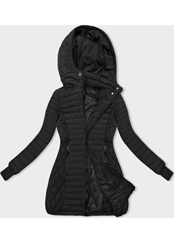 Przejściowa kurtka damska z kapturem czarna (2M-017) ze sklepu goodlookin.pl w kategorii Płaszcze damskie - zdjęcie 162801302