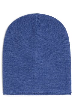 Marie Lund Damska czapka z czystego kaszmiru Kobiety Kaszmir niebieski jednolity ze sklepu vangraaf w kategorii Czapki zimowe damskie - zdjęcie 162805402