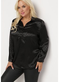 Czarna Bluzka w Kropki Indila ze sklepu Born2be Odzież w kategorii Bluzki damskie - zdjęcie 162810010