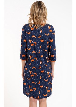 Koszula nocna damska z rękawem 3/4 Wasilla, Kolor granatowo-pomarańczowy, Rozmiar S, Italian Fashion ze sklepu Primodo w kategorii Koszule nocne - zdjęcie 162817570