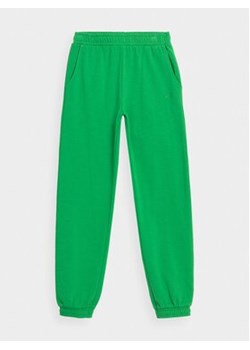 4F Spodnie dresowe 4FJAW23TTROF426 Zielony Regular Fit ze sklepu MODIVO w kategorii Spodnie chłopięce - zdjęcie 162819032