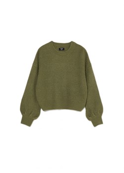 Cropp - Ciemnozielony sweter z szerokim rękawem - zielony ze sklepu Cropp w kategorii Swetry damskie - zdjęcie 162819434