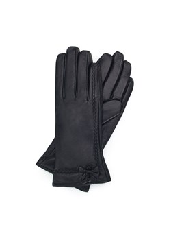 Ocieplane rękawiczki damskie ze skóry naturalnej czarne ze sklepu WITTCHEN w kategorii Rękawiczki damskie - zdjęcie 162821761