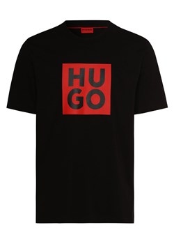 HUGO T-shirt męski Mężczyźni Bawełna czarny nadruk ze sklepu vangraaf w kategorii T-shirty męskie - zdjęcie 162821903