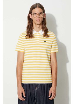 Lacoste polo bawełniane kolor żółty wzorzysty ze sklepu PRM w kategorii T-shirty męskie - zdjęcie 162822071