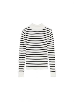 Cropp - Czarno-biały sweter z golfem - kremowy ze sklepu Cropp w kategorii Swetry damskie - zdjęcie 162825253