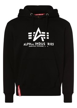 Alpha Industries Męska bluza z kapturem Mężczyźni czarny nadruk ze sklepu vangraaf w kategorii Bluzy męskie - zdjęcie 162832272