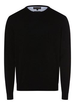 Finshley & Harding Sweter z dodatkiem kaszmiru Mężczyźni drobna dzianina czarny jednolity ze sklepu vangraaf w kategorii Swetry męskie - zdjęcie 162832281