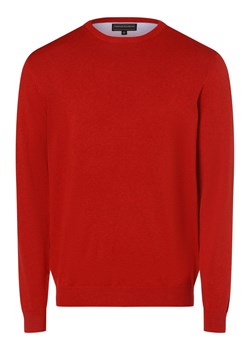 Finshley & Harding Sweter z dodatkiem kaszmiru Mężczyźni drobna dzianina czerwony jednolity ze sklepu vangraaf w kategorii Swetry męskie - zdjęcie 162832282