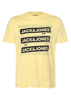Jack & Jones T-shirt męski Mężczyźni Bawełna żółty nadruk ze sklepu vangraaf w kategorii T-shirty męskie - zdjęcie 162832334
