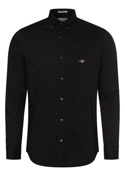 Gant Koszula męska Mężczyźni Regular Fit Bawełna czarny jednolity ze sklepu vangraaf w kategorii Koszule męskie - zdjęcie 162832380