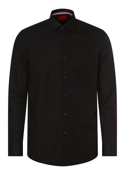 HUGO Koszula męska Mężczyźni Slim Fit Bawełna czarny jednolity ze sklepu vangraaf w kategorii Koszule męskie - zdjęcie 162832433
