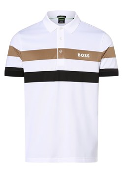BOSS Green Męska koszulka polo Mężczyźni biały w paski ze sklepu vangraaf w kategorii T-shirty męskie - zdjęcie 162832452