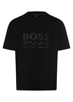 BOSS Green T-shirt męski Mężczyźni Bawełna czarny jednolity ze sklepu vangraaf w kategorii T-shirty męskie - zdjęcie 162832453