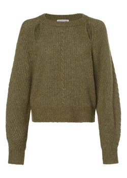 Designers Remix Sweter damski z dodatkiem alpaki Kobiety Wełna oliwkowy marmurkowy ze sklepu vangraaf w kategorii Swetry damskie - zdjęcie 162832523