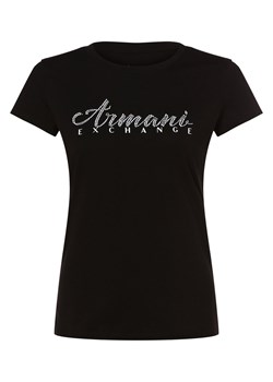 Armani Exchange T-shirt damski Kobiety Bawełna czarny nadruk ze sklepu vangraaf w kategorii Bluzki damskie - zdjęcie 162832560