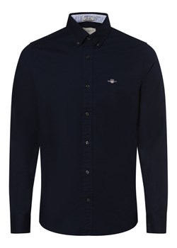 Gant Koszula męska Mężczyźni Slim Fit Bawełna granatowy jednolity ze sklepu vangraaf w kategorii Koszule męskie - zdjęcie 162832721