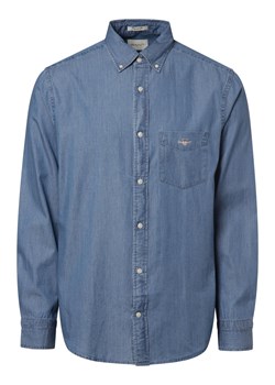 Gant Koszula męska Mężczyźni Regular Fit Bawełna niebieski jednolity ze sklepu vangraaf w kategorii Koszule męskie - zdjęcie 162832723