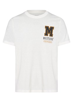 Mustang T-shirt męski Mężczyźni Bawełna écru jednolity ze sklepu vangraaf w kategorii T-shirty męskie - zdjęcie 162832821