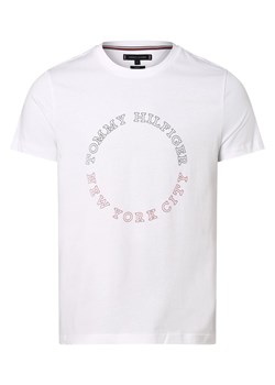 Tommy Hilfiger T-shirt męski Mężczyźni Bawełna biały nadruk ze sklepu vangraaf w kategorii T-shirty męskie - zdjęcie 162832870