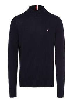 Tommy Hilfiger Sweter męski Mężczyźni Wełna granatowy jednolity ze sklepu vangraaf w kategorii Swetry męskie - zdjęcie 162832872