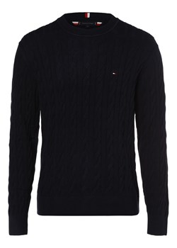 Tommy Hilfiger Sweter męski Mężczyźni Bawełna granatowy jednolity ze sklepu vangraaf w kategorii Swetry męskie - zdjęcie 162832873